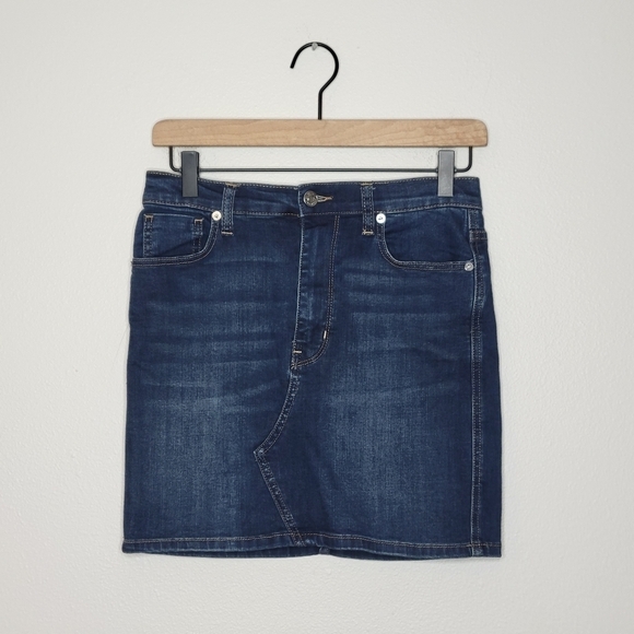 Free People Teagan Denim Mini Skirt Size 27 - Picture 2 of 7